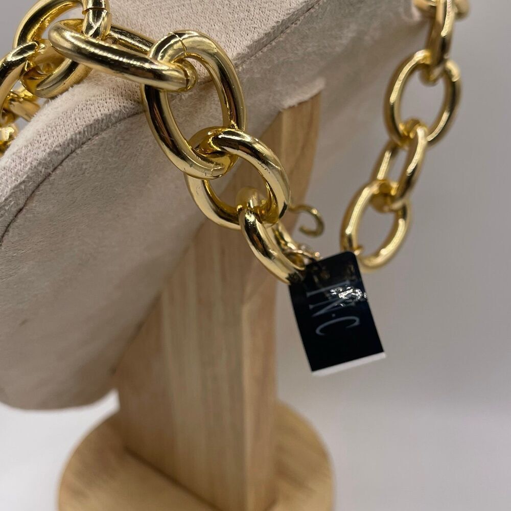 I.N.C. International Concepts Gold Tone Pave Toggle Chain Link 18” Necklace - Picture 3 of 12